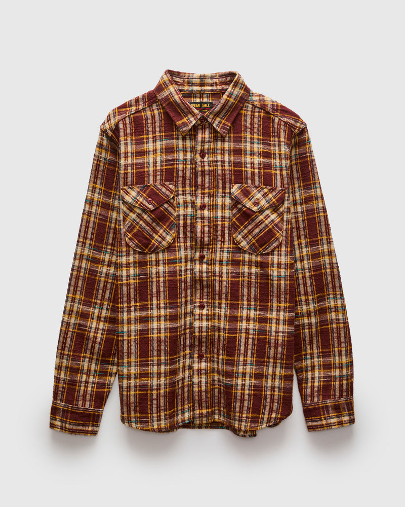 Slubby Flannel Shirt in Brown
