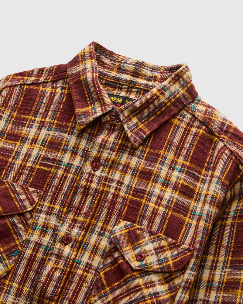 Slubby Flannel Shirt in Brown