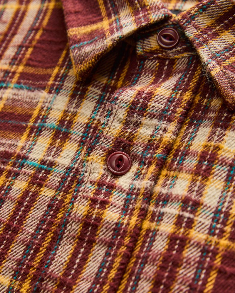 Slubby Flannel Shirt in Brown