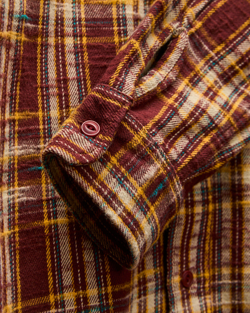 Slubby Flannel Shirt in Brown