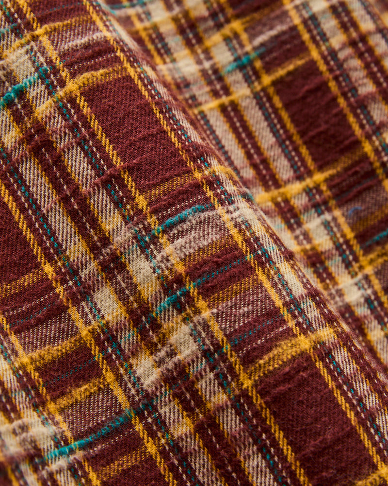 Slubby Flannel Shirt in Brown