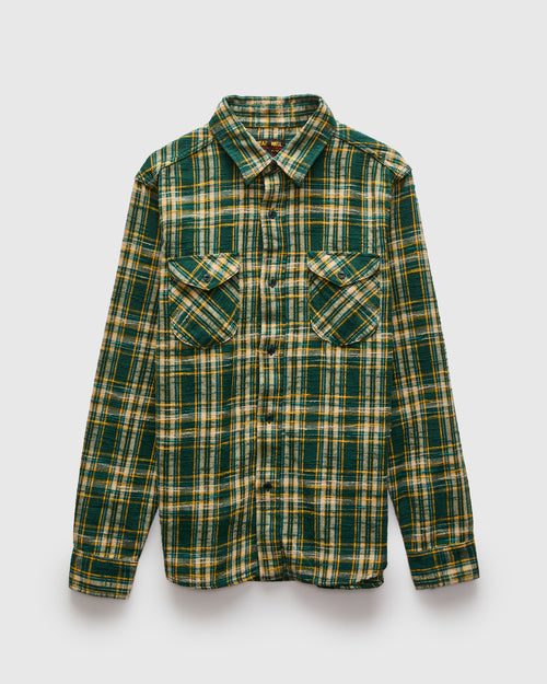 Slubby Flannel Shirt in Green