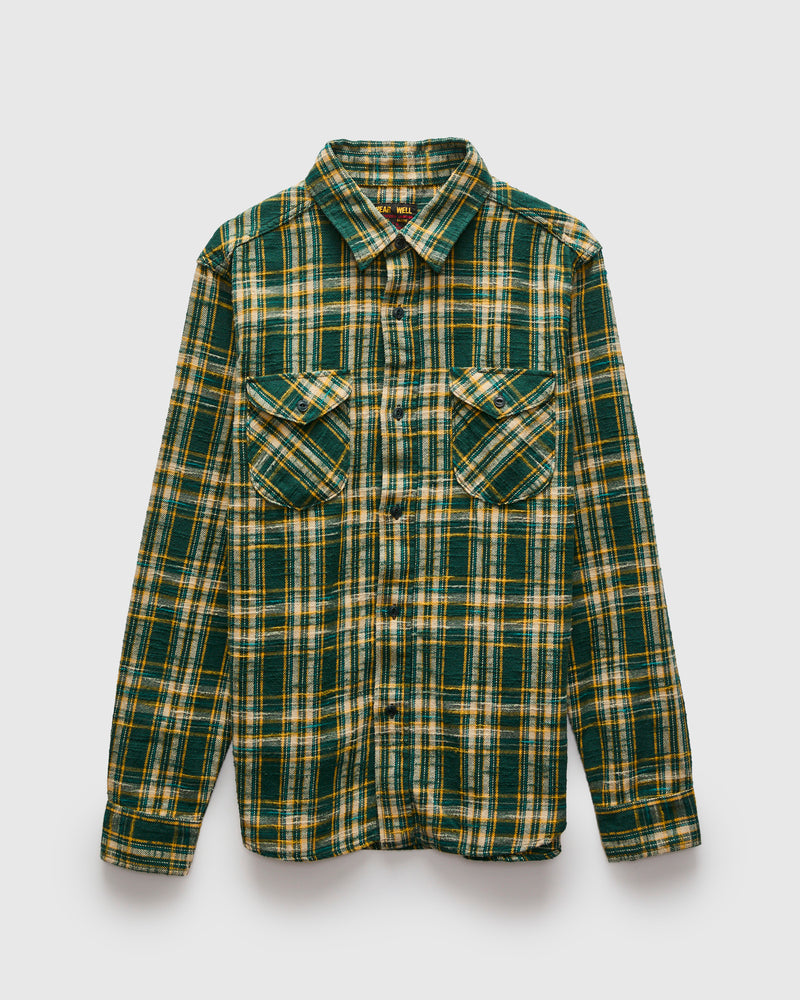 Slubby Flannel Shirt in Green