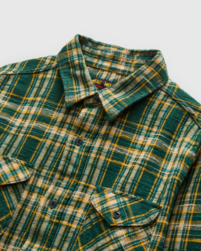 Slubby Flannel Shirt in Green