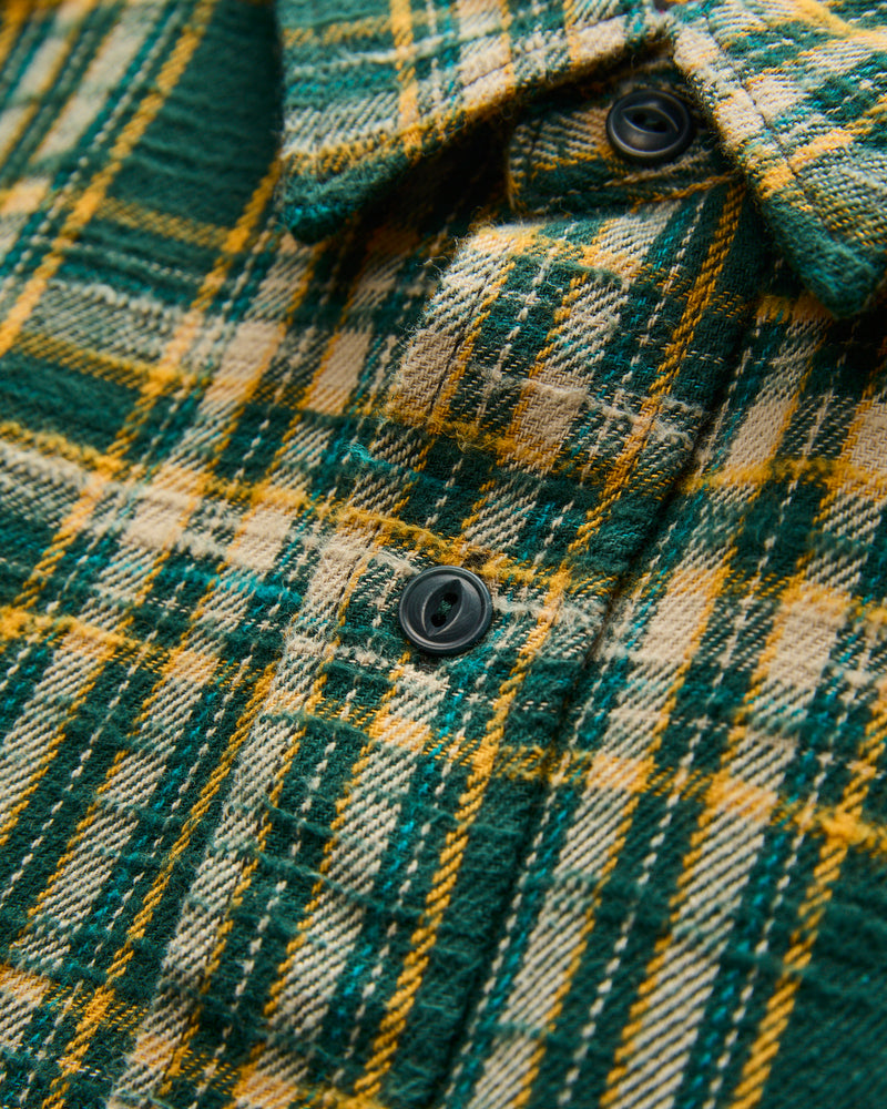 Slubby Flannel Shirt in Green