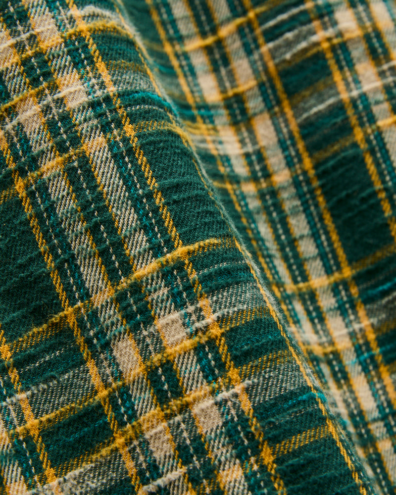 Slubby Flannel Shirt in Green