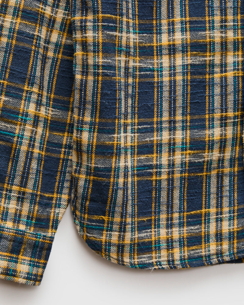 Slubby Flannel Shirt in Navy
