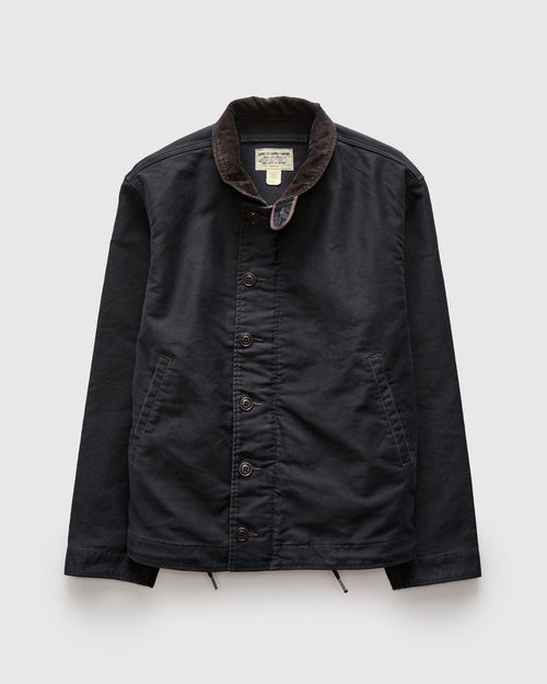 Corduroy Collar Bower Deck Jacket in Dark Navy