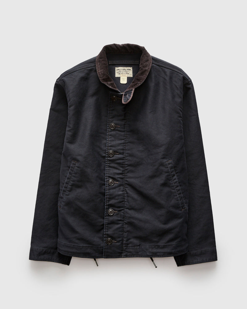 Corduroy Collar Bower Deck Jacket in Dark Navy