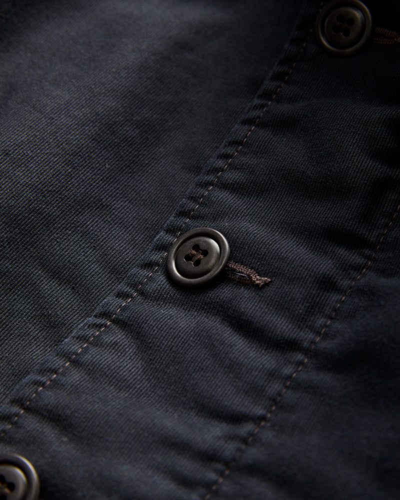 Corduroy Collar Bower Deck Jacket in Dark Navy