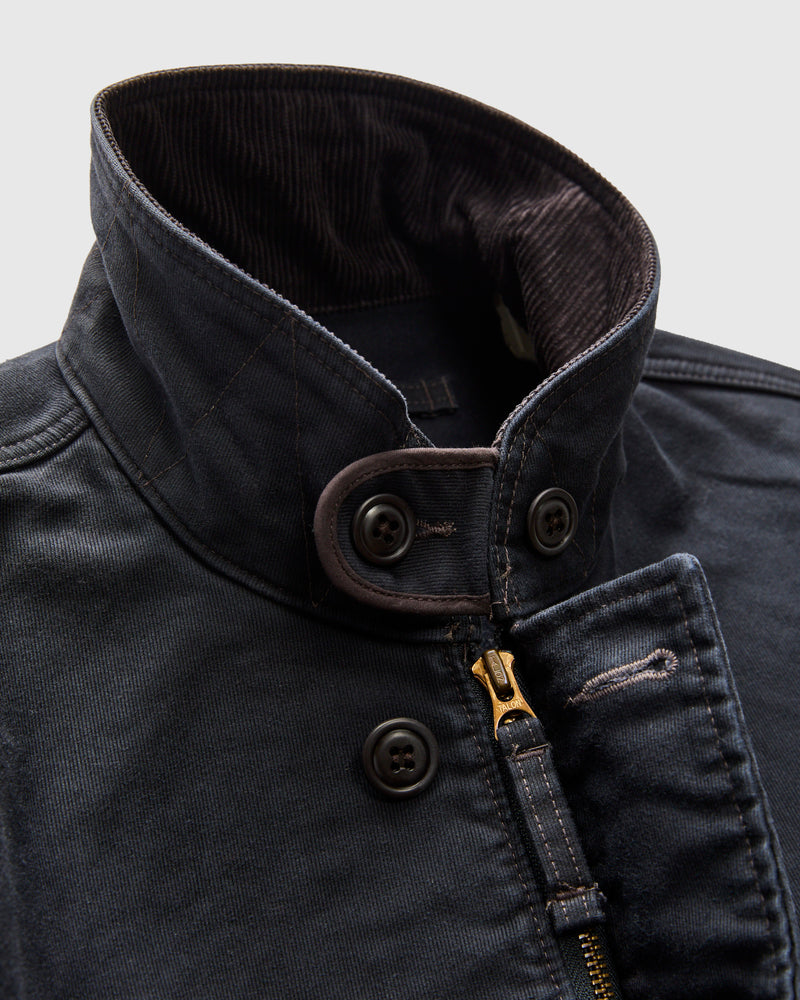 Corduroy Collar Bower Deck Jacket in Dark Navy
