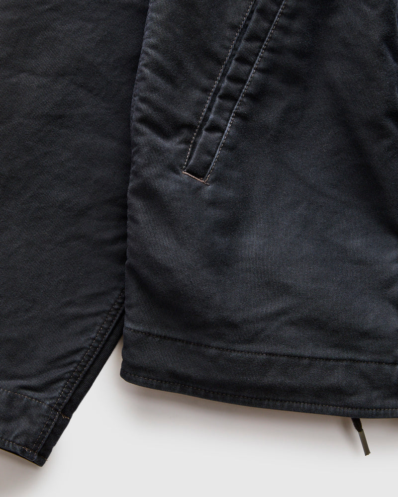 Corduroy Collar Bower Deck Jacket in Dark Navy