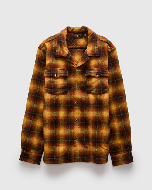 Jesse Wool Camp Shirt in Orange/Yellow