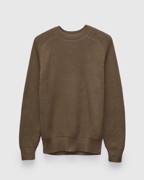 Cotton Crewneck Sweater in Earth