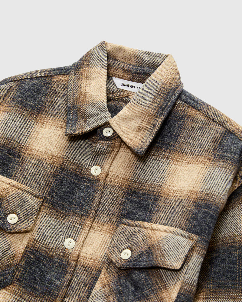 Crosscut Flannel in Ecru Brown