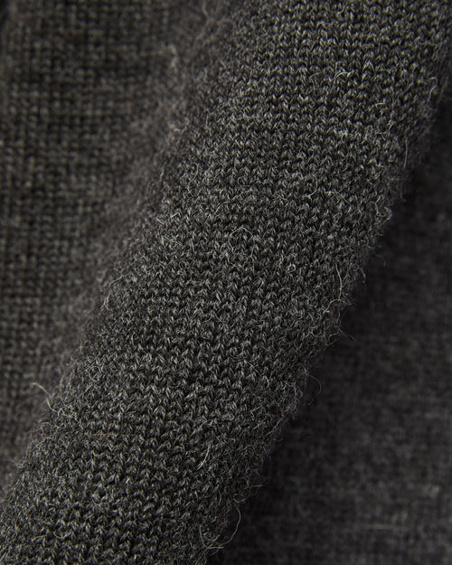 Roll Neck Sweater in Charcoal Baby Alpaca