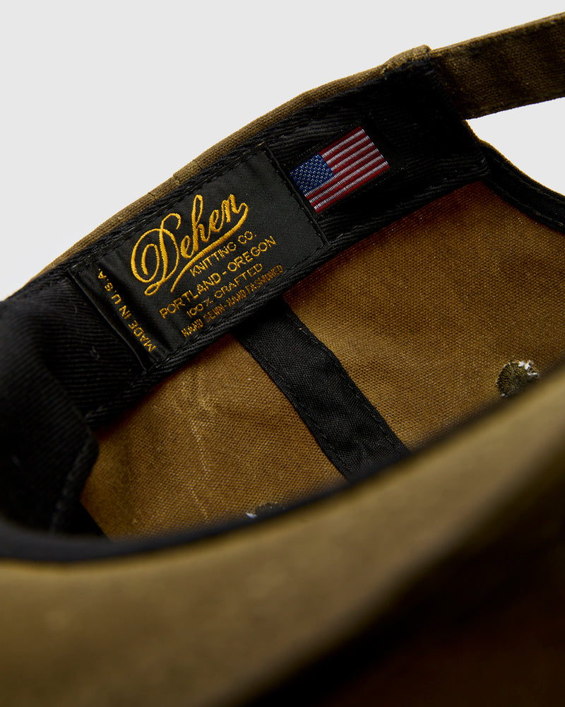 Baseball Hat in Waxed Cotton Loden