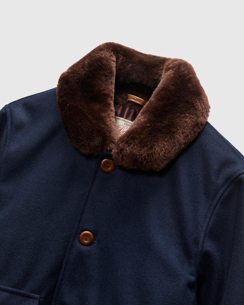 Winston Jacket in Dark Navy/Brown