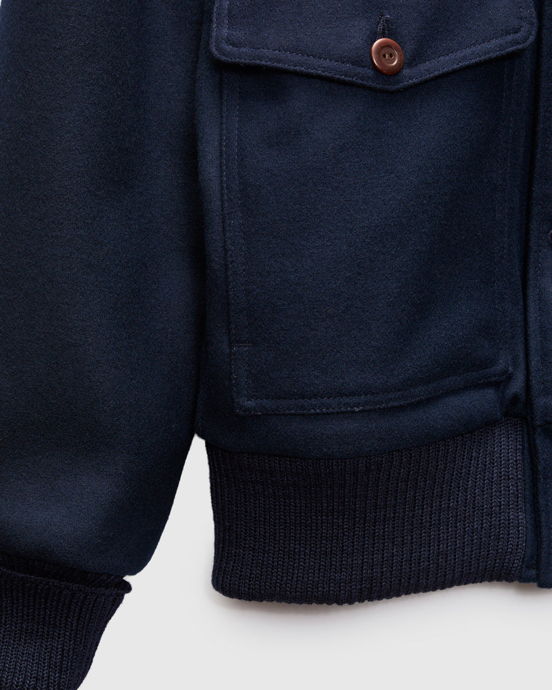 Winston Jacket in Dark Navy/Brown