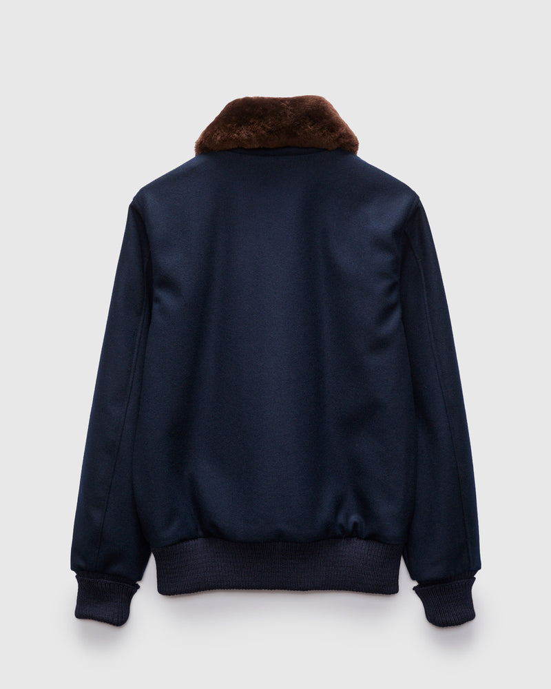 Winston Jacket in Dark Navy/Brown