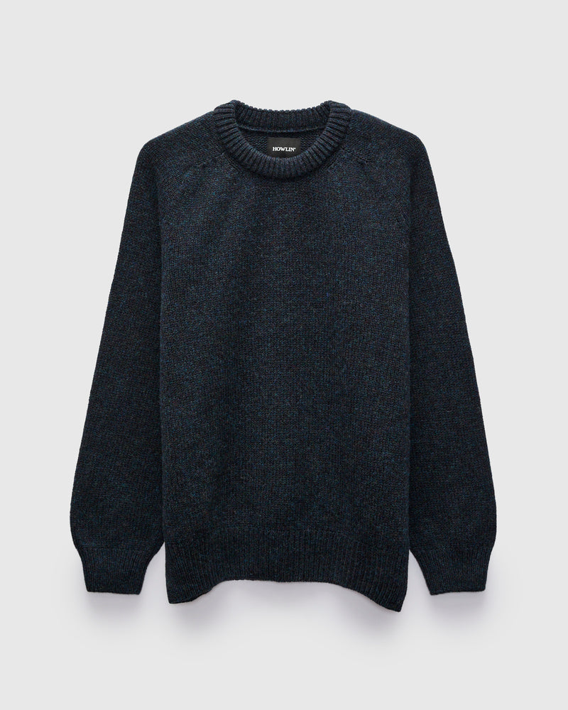 "Boxy Space Knit" Wool Sweater in Storm