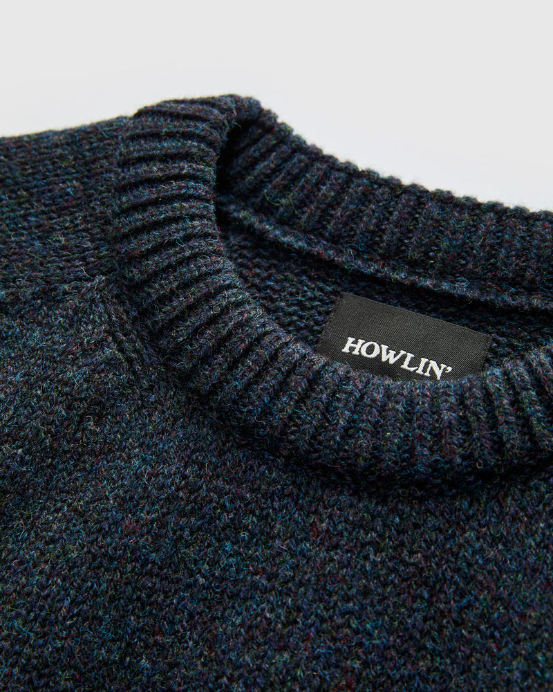 "Boxy Space Knit" Wool Sweater in Storm