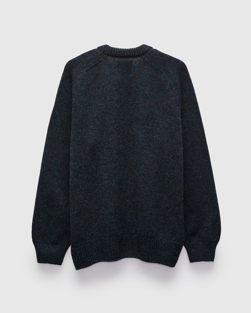 "Boxy Space Knit" Wool Sweater in Storm