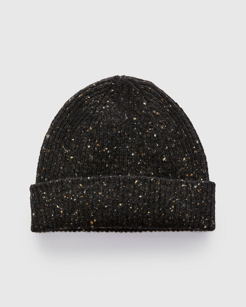 "Out of the Blue" Wool Beanie in Blackout