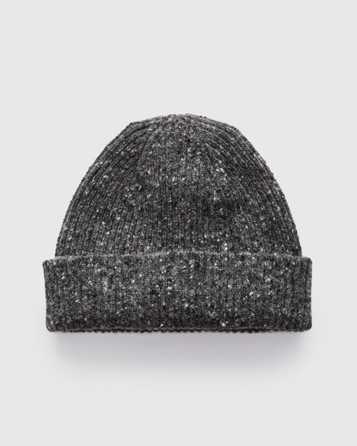 "Out of the Blue" Wool Beanie in Charcoal