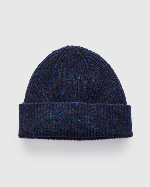 "Out of the Blue" Wool Beanie in Navy