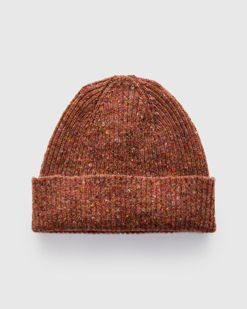 "Out of the Blue" Wool Beanie in Reddish