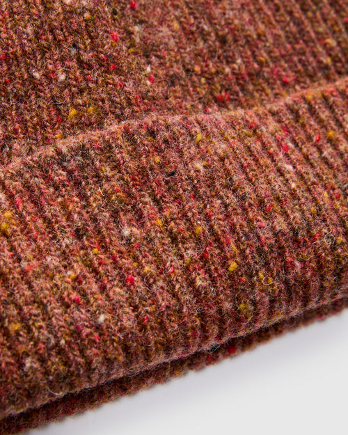 "Out of the Blue" Wool Beanie in Reddish
