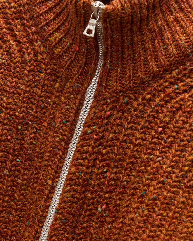 "Loose Ends" Wool Knit Cardigan in Mars