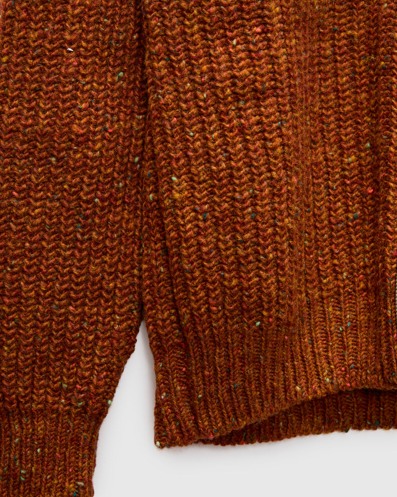 "Loose Ends" Wool Knit Cardigan in Mars