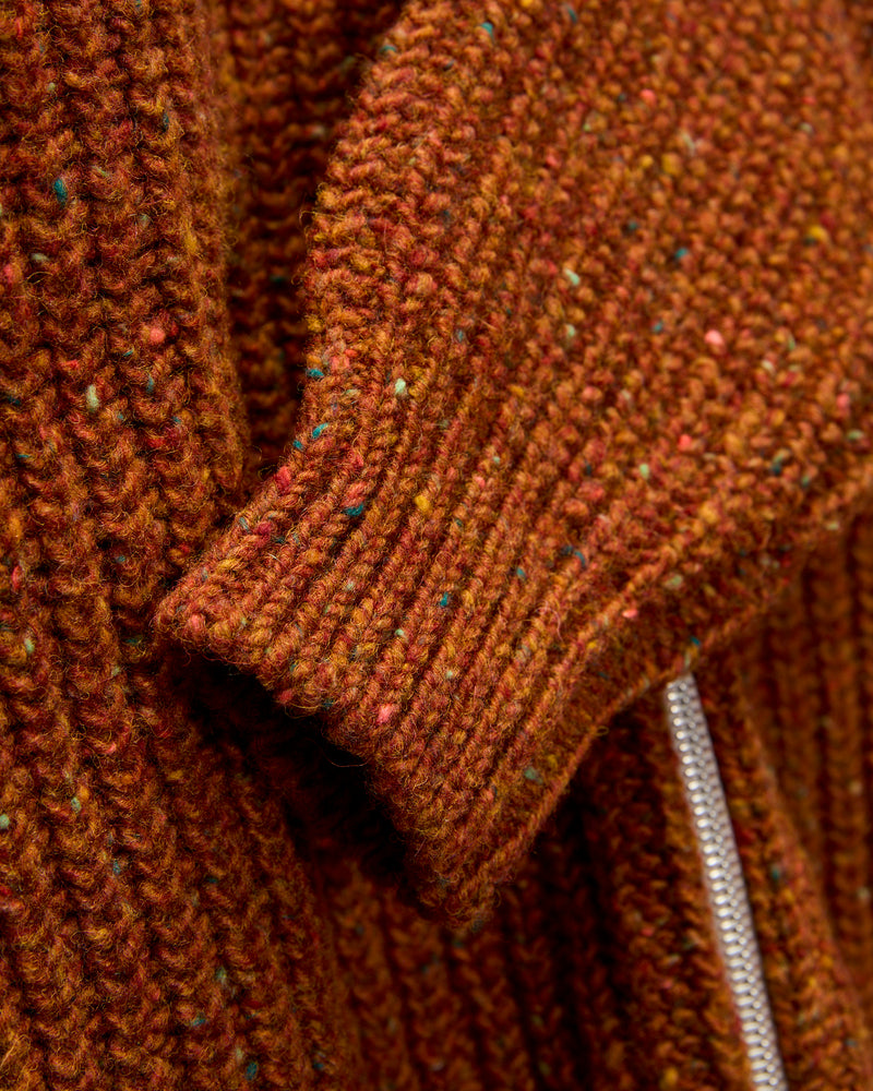 "Loose Ends" Wool Knit Cardigan in Mars