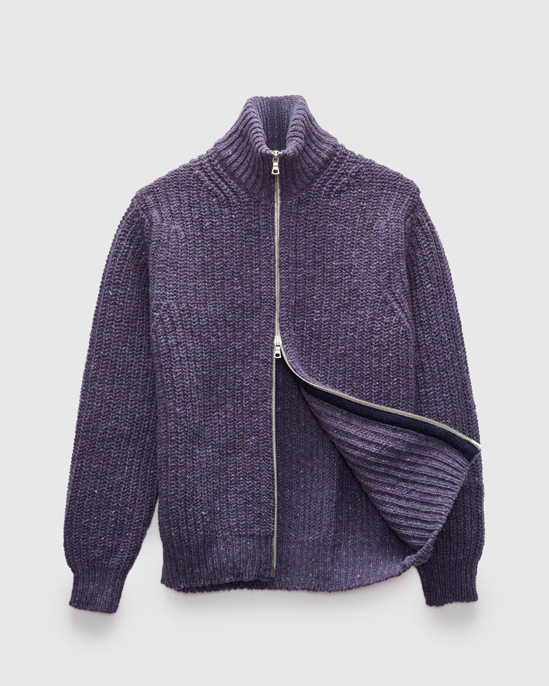 "Loose Ends" Wool Knit Cardigan in Violet Dreams