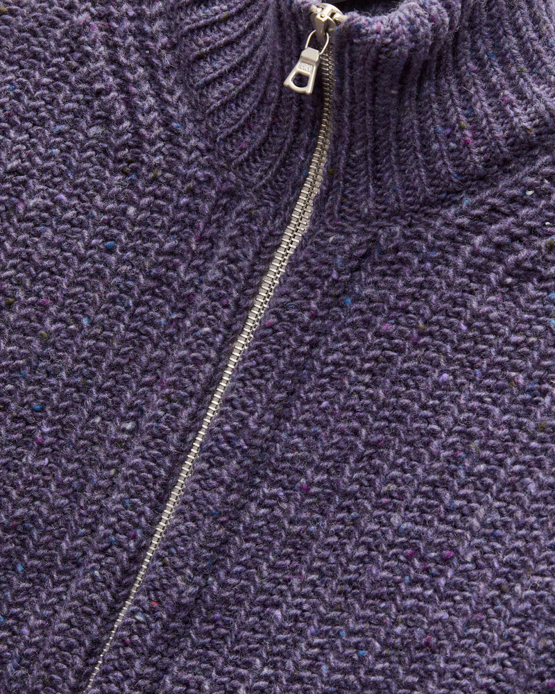 "Loose Ends" Wool Knit Cardigan in Violet Dreams
