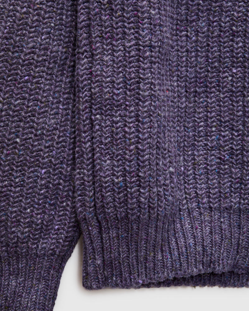 "Loose Ends" Wool Knit Cardigan in Violet Dreams