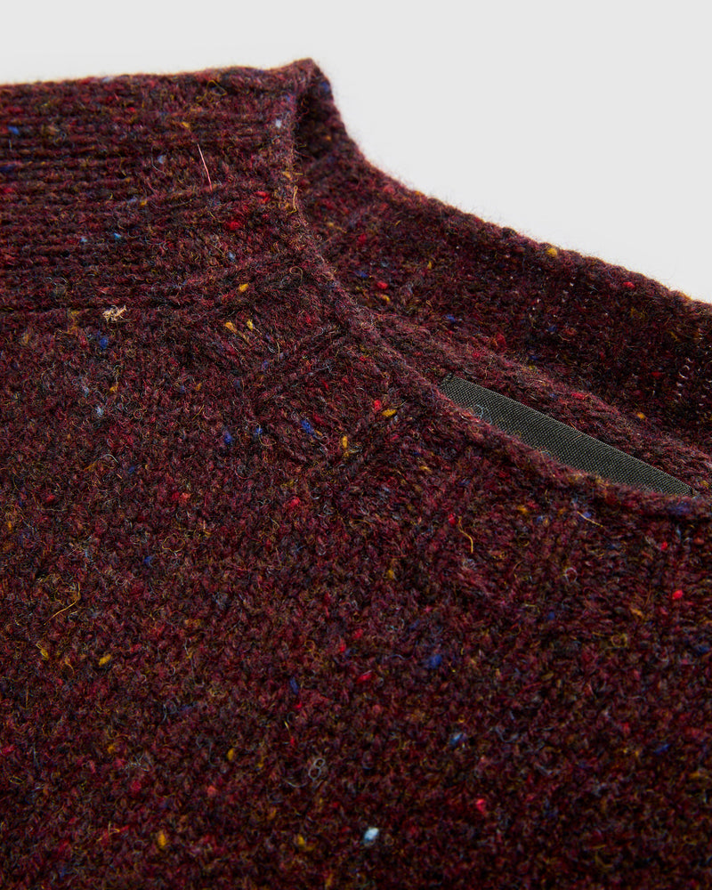 "Terry" Wool Sweater in Wine Noir