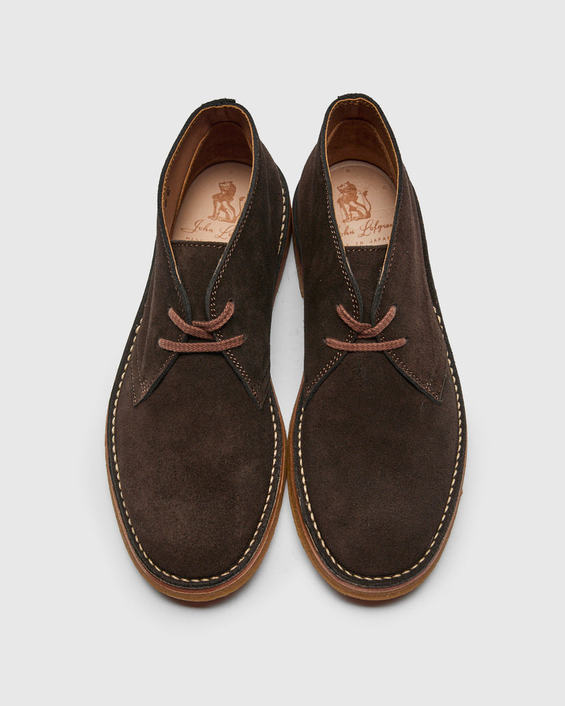 Military Desert Boots in Japanese Suede Dark Brown