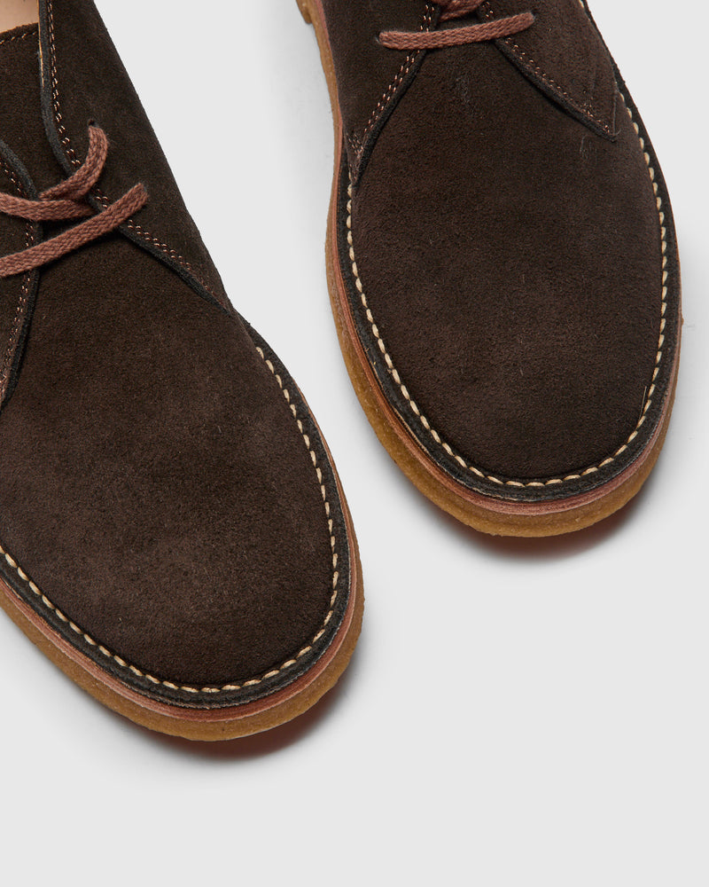 Military Desert Boots in Japanese Suede Dark Brown