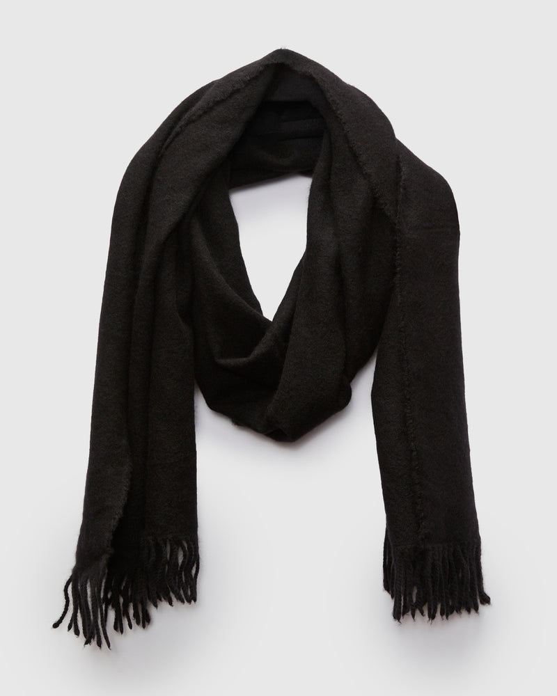 Cashmere Fringe Stole in Black