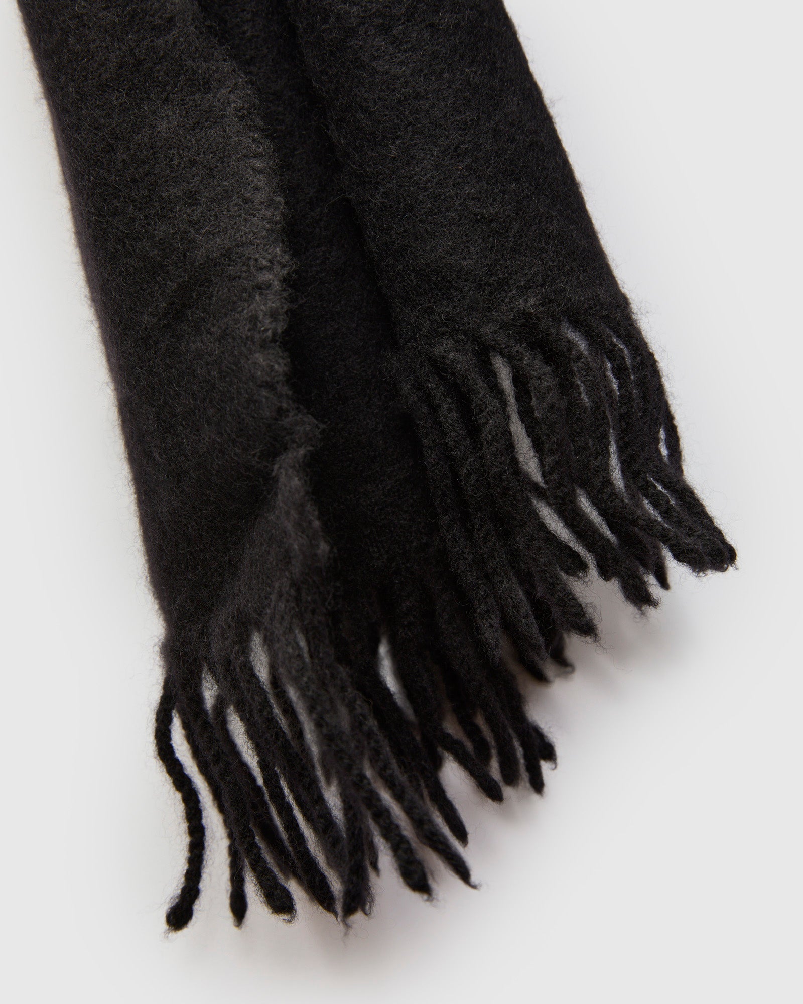 Cashmere Fringe Stole in Black – Blue Owl Workshop Cashmere Fringe Stole in Black – Blue Owl Workshop