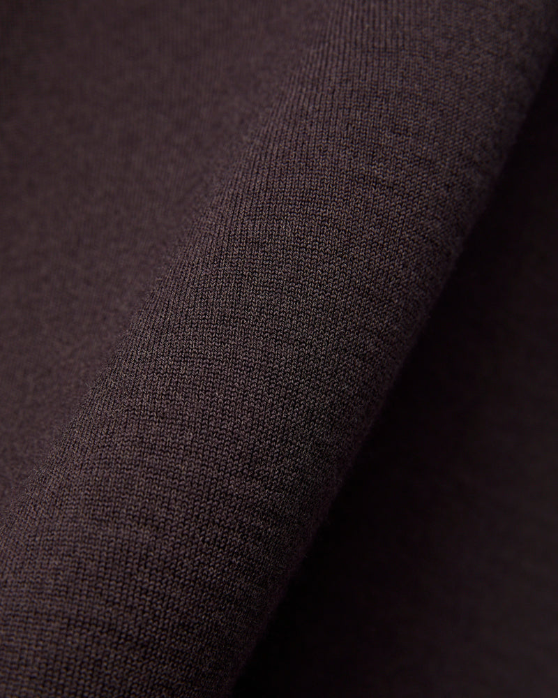 Cotton Wool High-Gauge Knit Polo in Espresso