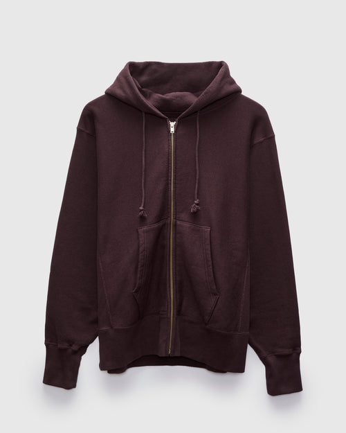 Front Zip Hoodie in Brown Violet