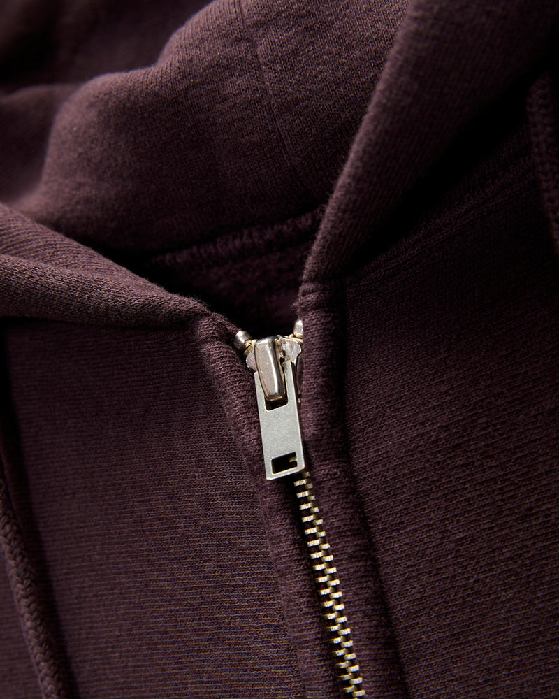 Front Zip Hoodie in Brown Violet