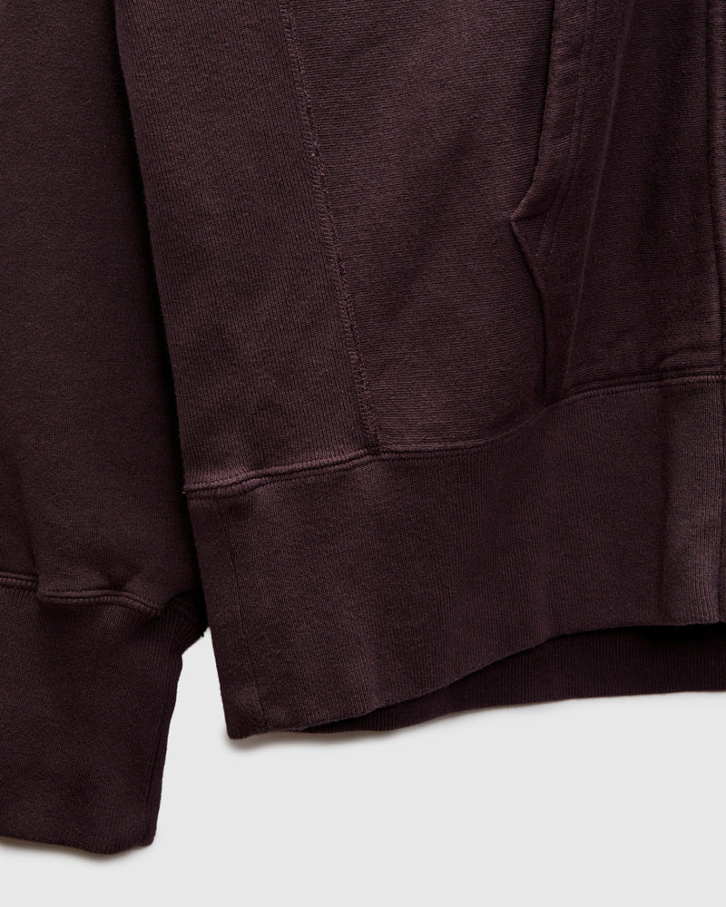 Front Zip Hoodie in Brown Violet