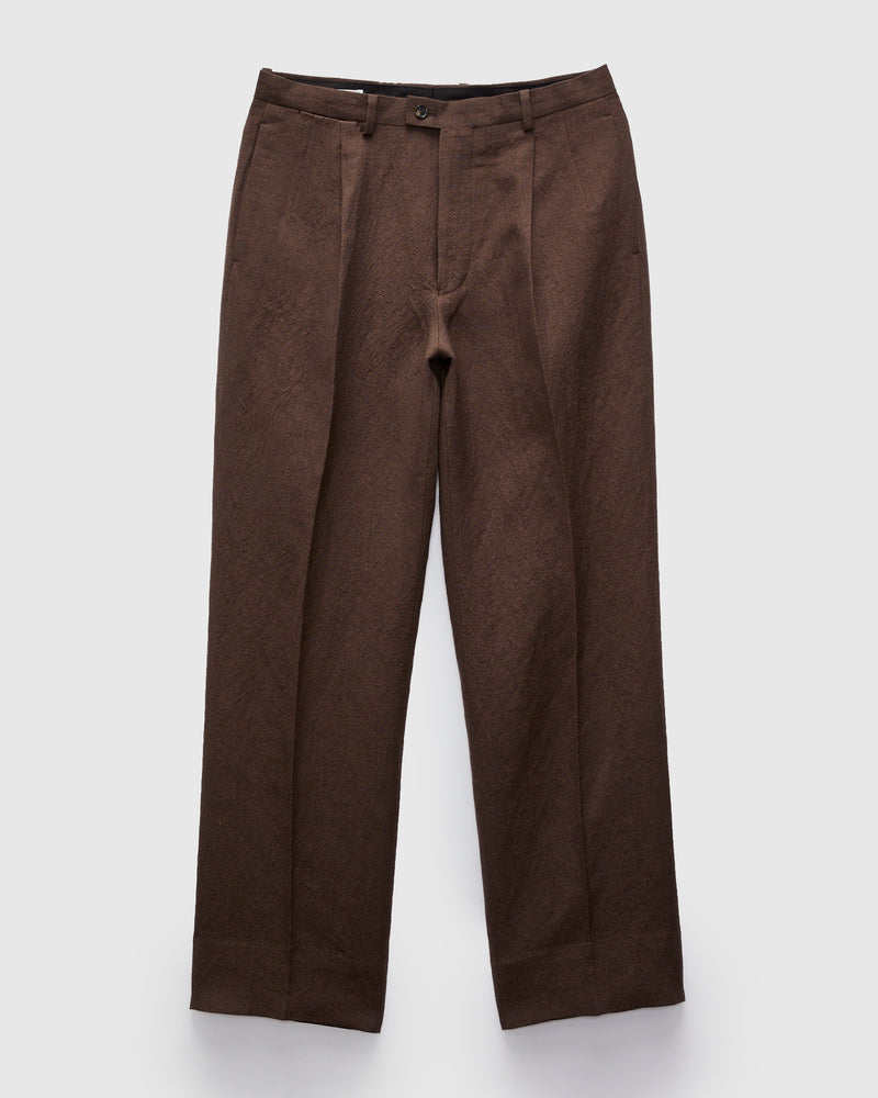 Wool Hemp Neutral Trousers in Brown
