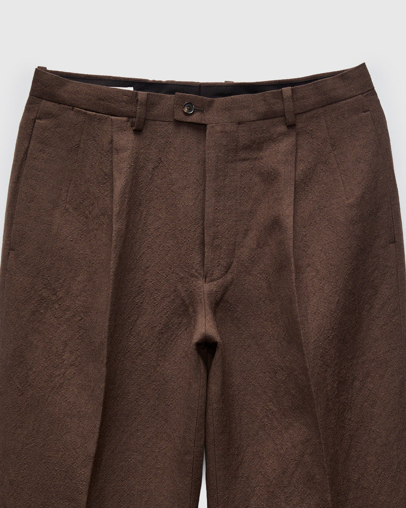 Wool Hemp Neutral Trousers in Brown
