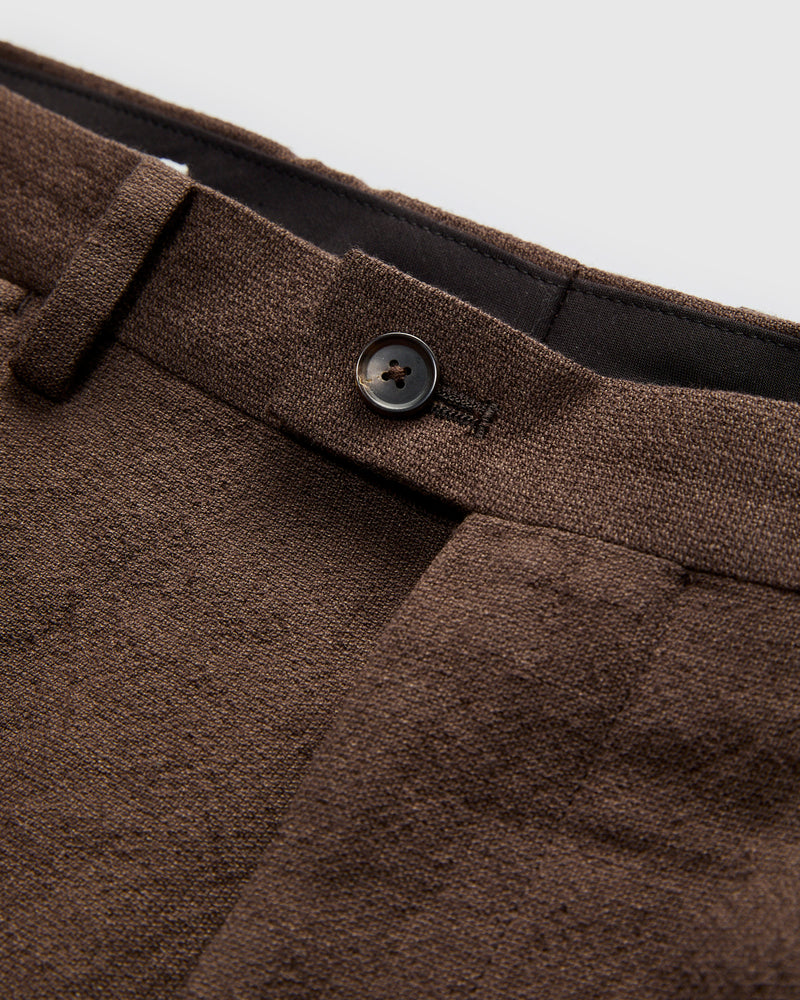 Wool Hemp Neutral Trousers in Brown